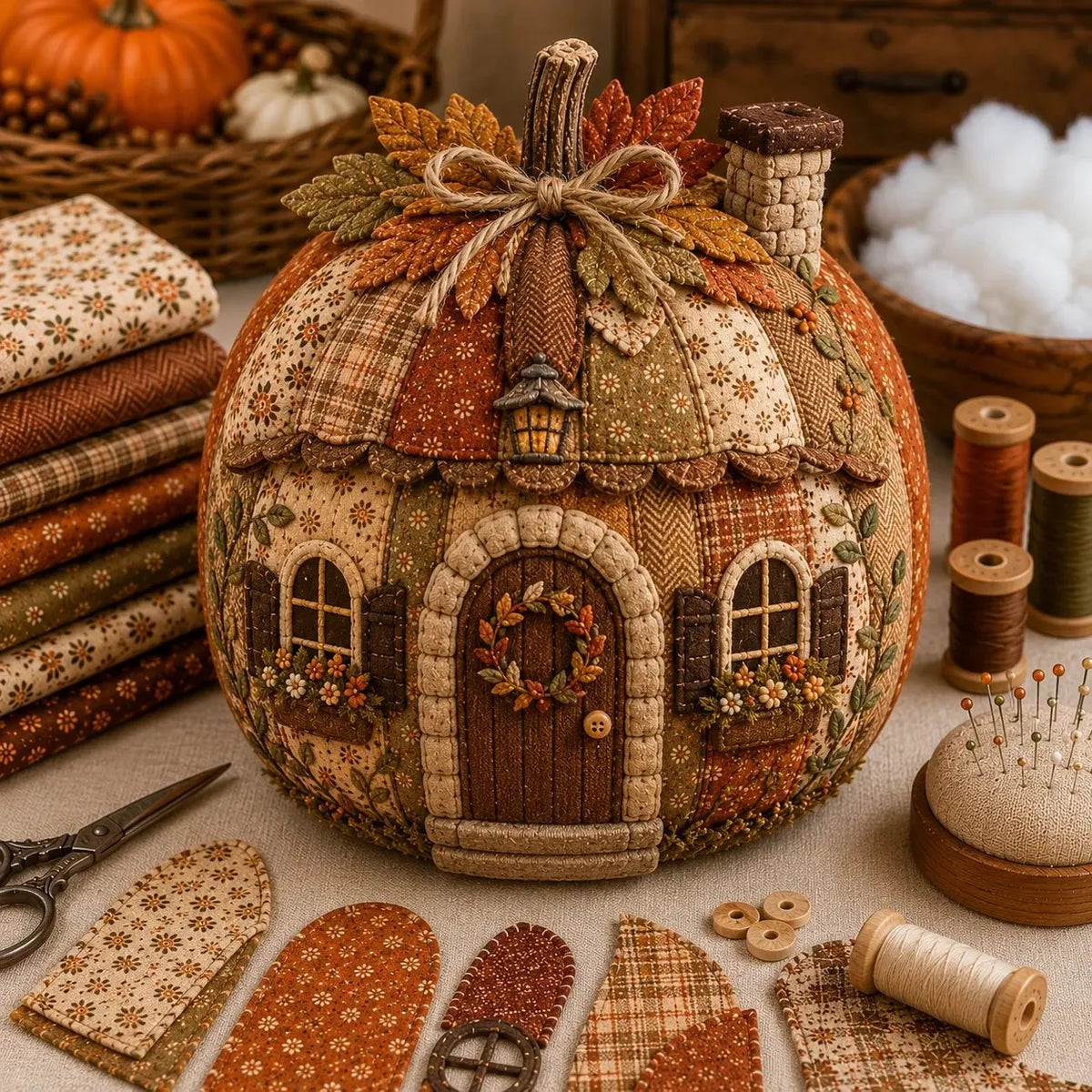 ⏳ Last Day 49% OFF – 🎃 Beginner-Friendly DIY Layered Harvest Pumpkin Patchwork Kit Collection | Complete Kit with All Tools & Step-by-Step Guide Included 💕