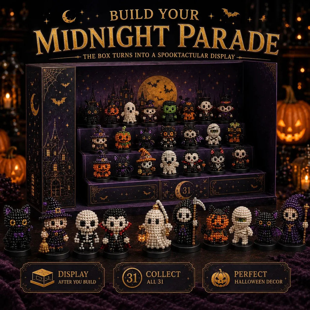 🔥HOT SALE🔥 LAST DAY 49% OFF – 🎃 Hollowmoon 31-Night Jewel-Bead Countdown Calendar | 31 Daily DIY Characters, Complete Craft Supplies & Midnight Parade Display 💎✨