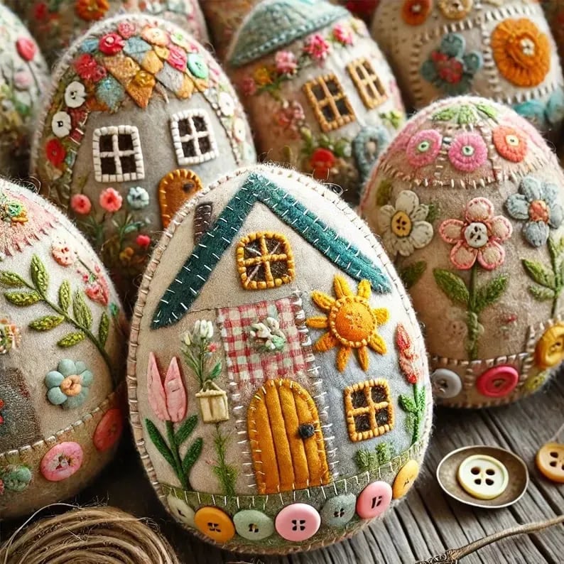 🏡Hot sale 50%OFF 🥚Patchwork Felt Egg House DIY Kit