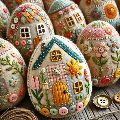 🏡Hot sale 50%OFF 🥚Patchwork Felt Egg House DIY Kit