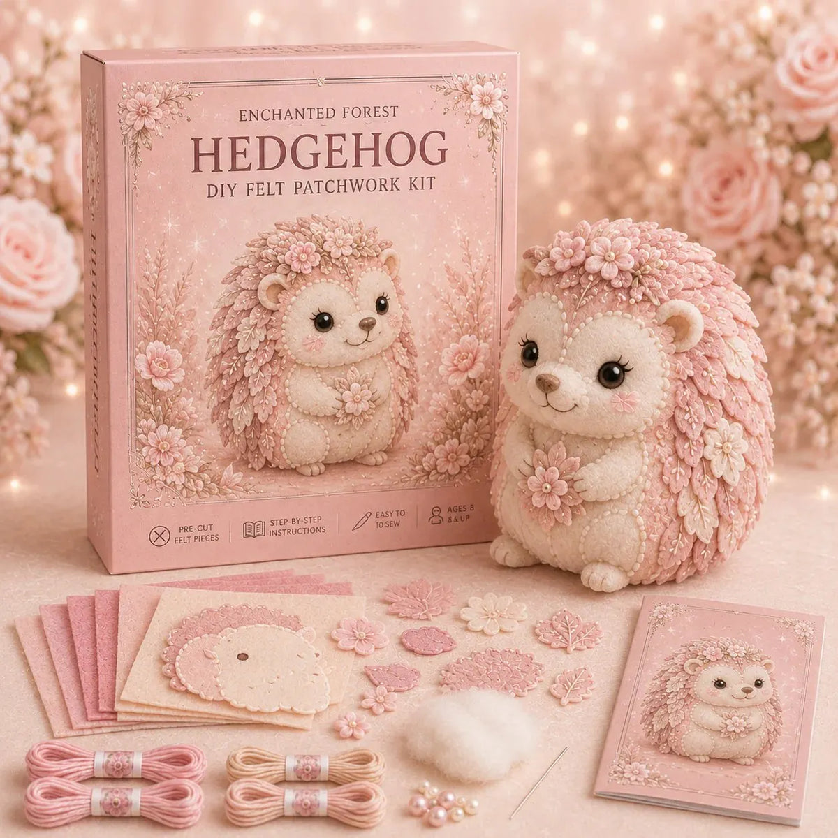 💗Pink Woodland Friends DIY Felt Sewing Kit – Make Your Own Cute Animal
