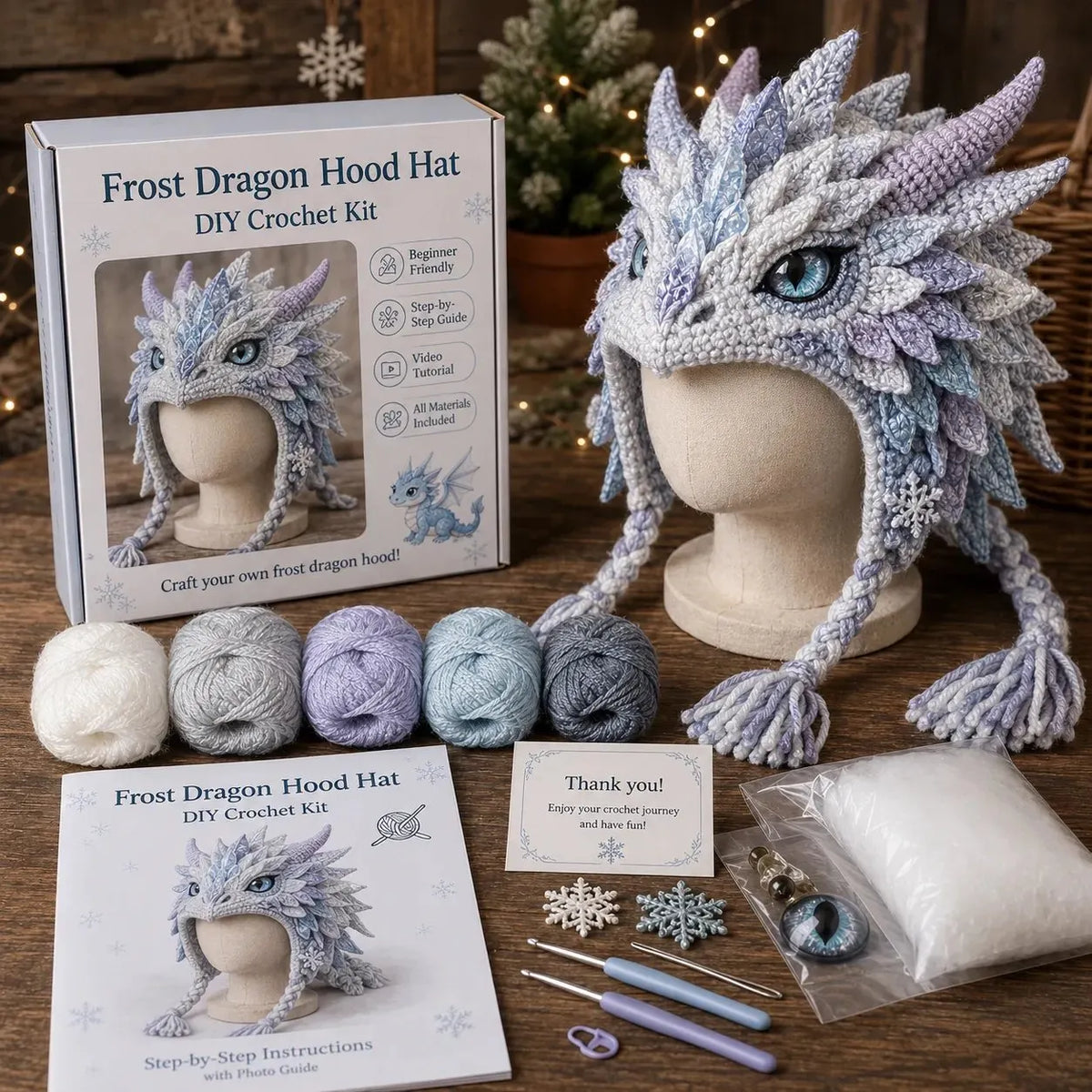 🔥 LAST DAY 49% OFF – 🌊✨ Ocean Series Hood Hat DIY Crochet Kit | Premium Soft Yarn Materials with Step-by-Step Guide DIY Handmade Wearable Ocean Character Hood 🧶🎭✨