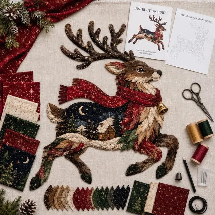 🎄 DIY Christmas Fabric Wall Hanging Kit | Create Your Own Quilted Santa, Angel & More | Cozy Holiday Door Decor for Home & Gift Giving 🎅