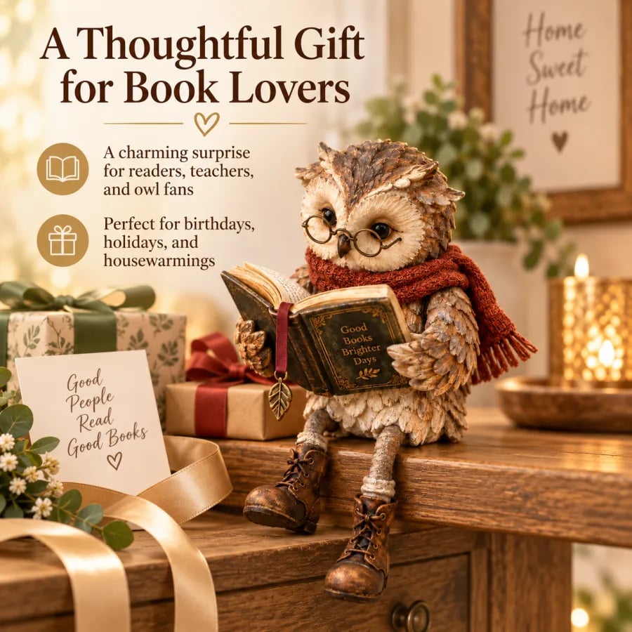 🎄LAST DAY 49% OFF -🦉 Reading Owl Figurine