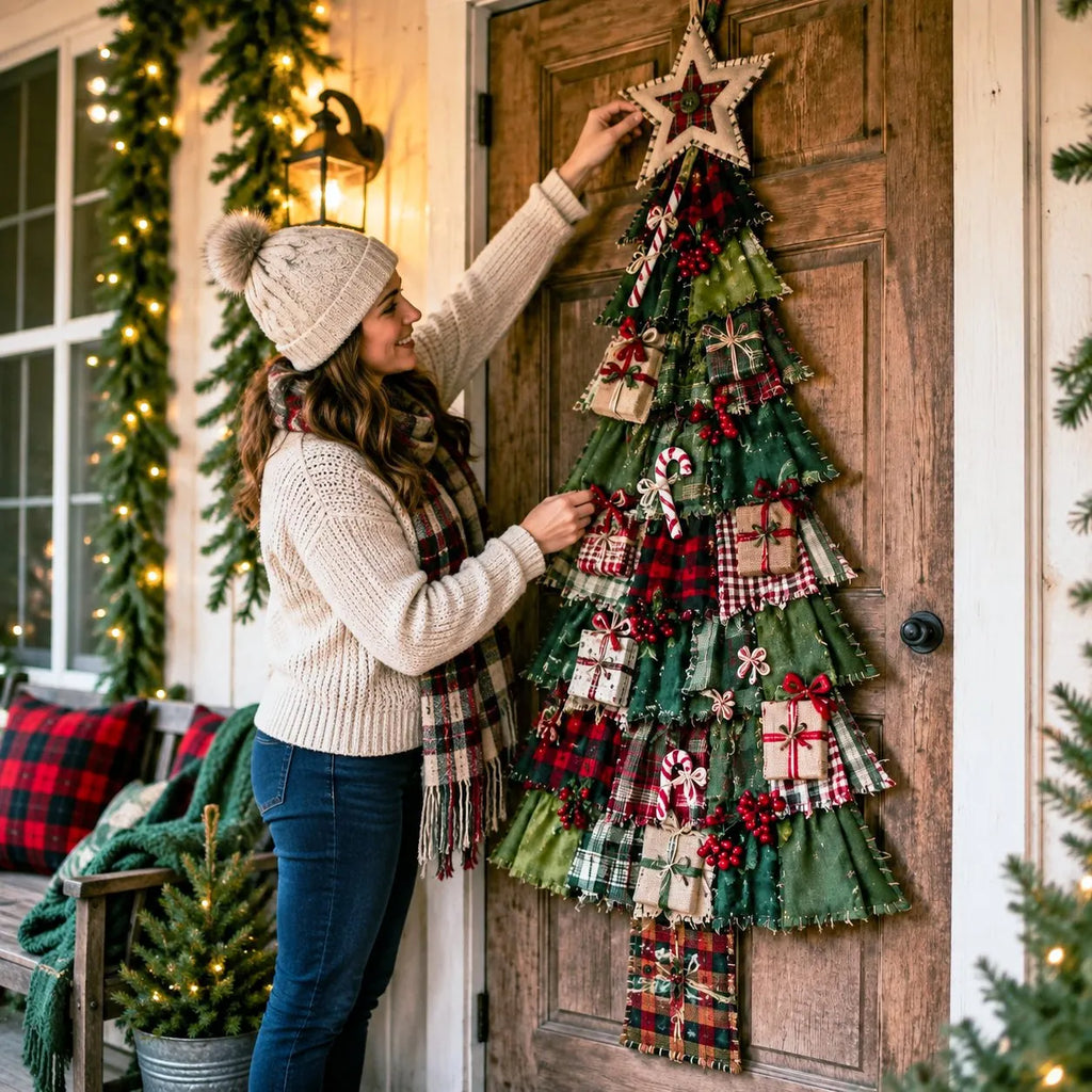 ⏳ Last Day 49% OFF – 🎄Beginner-Friendly DIY Oversized Patchwork Christmas Tree Door Hanging Kit | Complete Kit with All Tools & Step-by-Step Guide Included 💕
