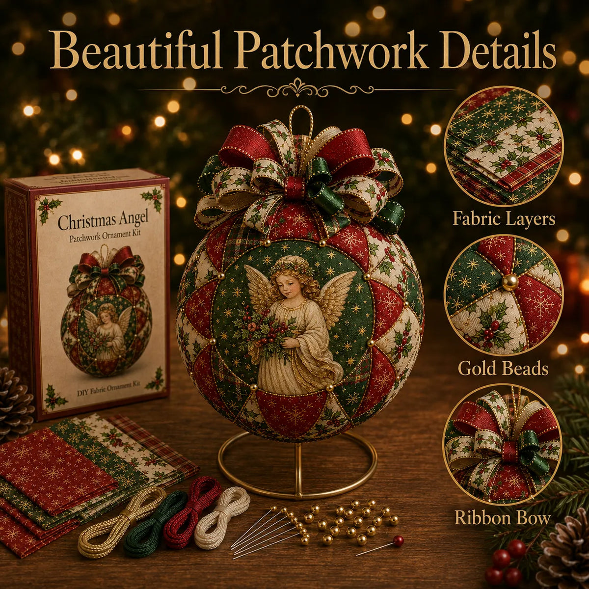 🎄 DIY Christmas Patchwork Ornament Kit