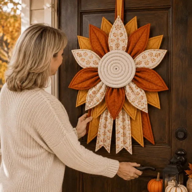 🔥Last Day 50% OFF ✨Quilted Fabric Flower Door Hanger