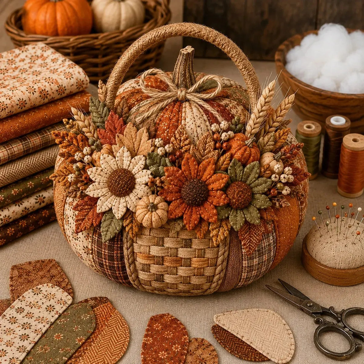 ⏳ Last Day 49% OFF – 🎃 Beginner-Friendly DIY Layered Harvest Pumpkin Patchwork Kit Collection | Complete Kit with All Tools & Step-by-Step Guide Included 💕