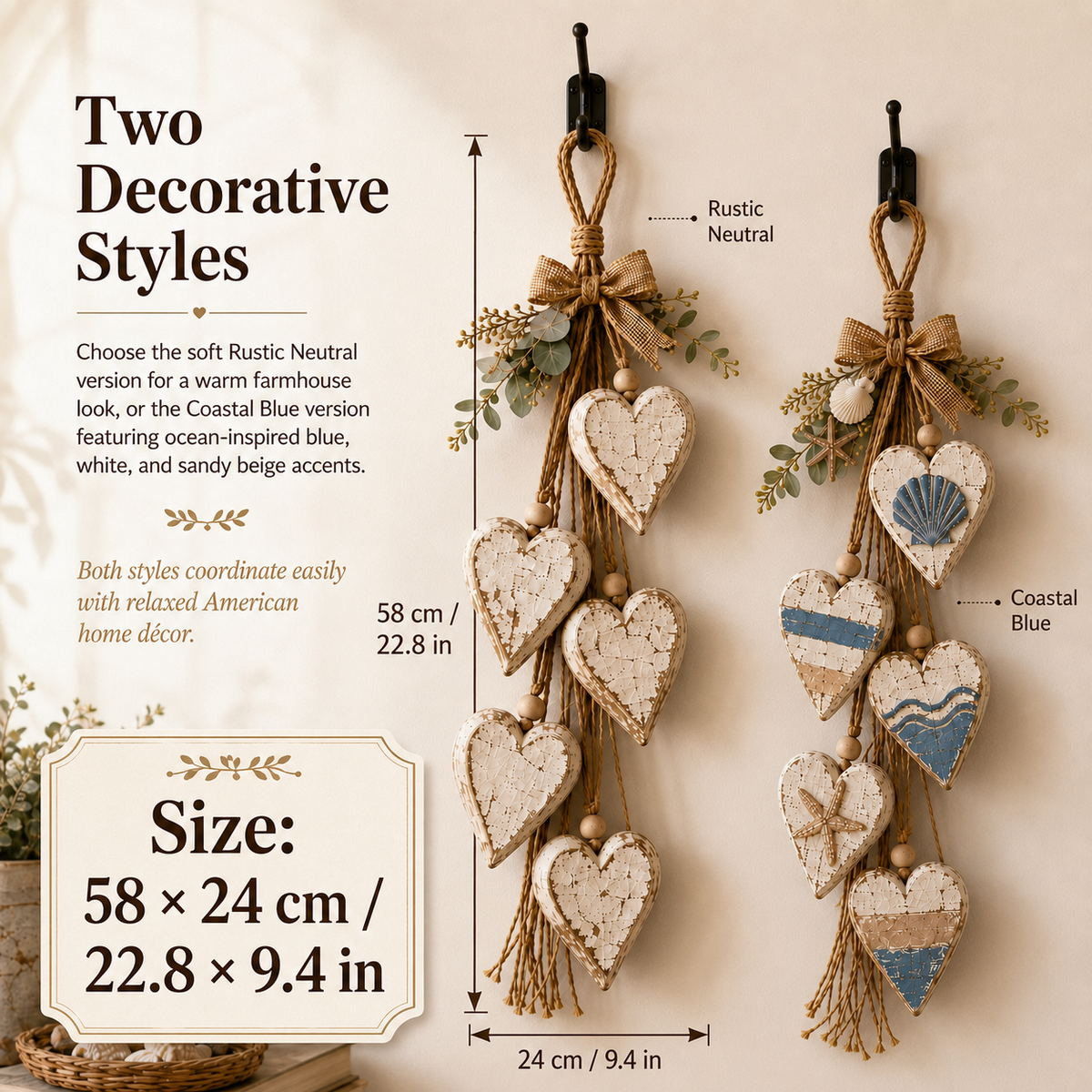 🔥Last Day 45% OFF - 🤎 Hanging Heart Wall Decor