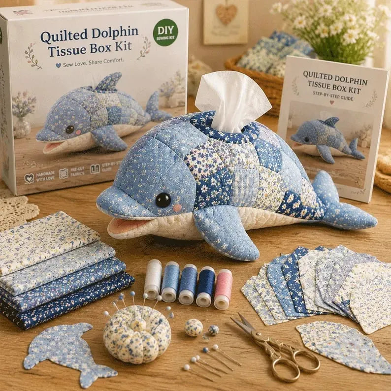 🧵 DIY Ocean Animal Tissue Box Sewing Kit – Fun Animal & Ocean Friends! 🌟