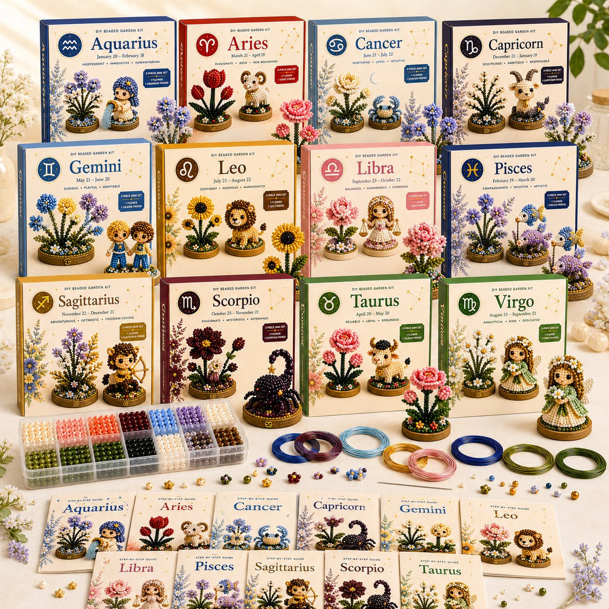 12 Zodiac Signs DIY Beaded Garden Craft Kit