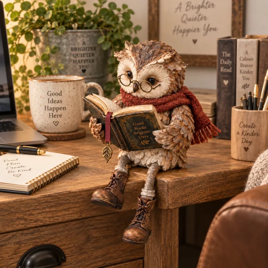 🎄LAST DAY 49% OFF -🦉 Reading Owl Figurine