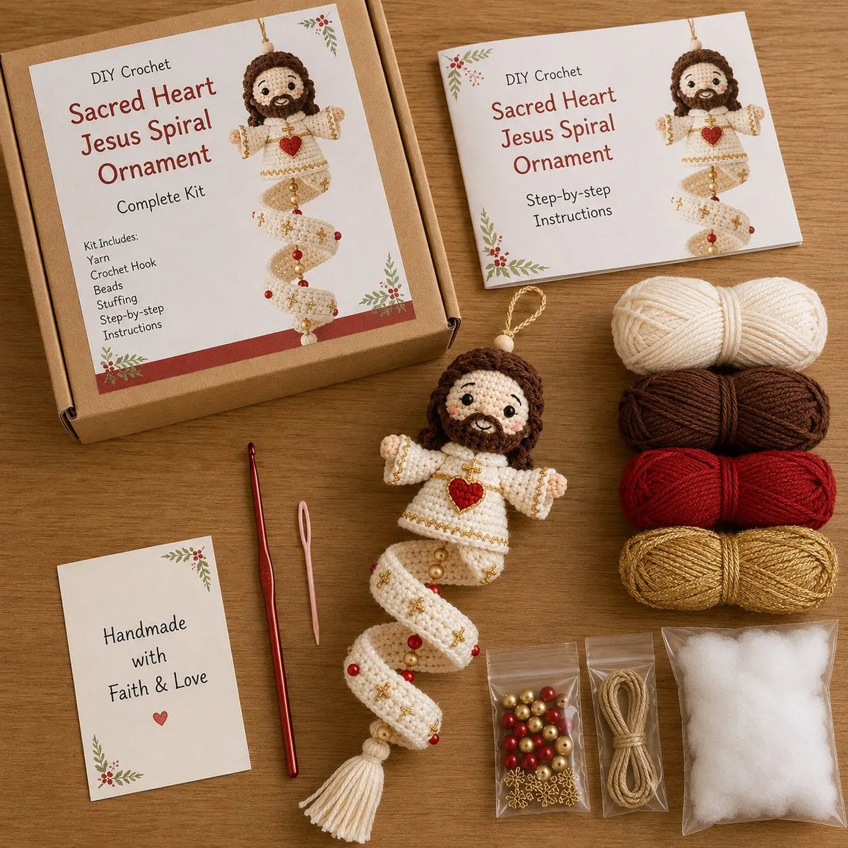 🔥Last Day 49% OFF - 🙏🧵DIY Crochet Blessed Mother Spiral Hanging Ornament Kit