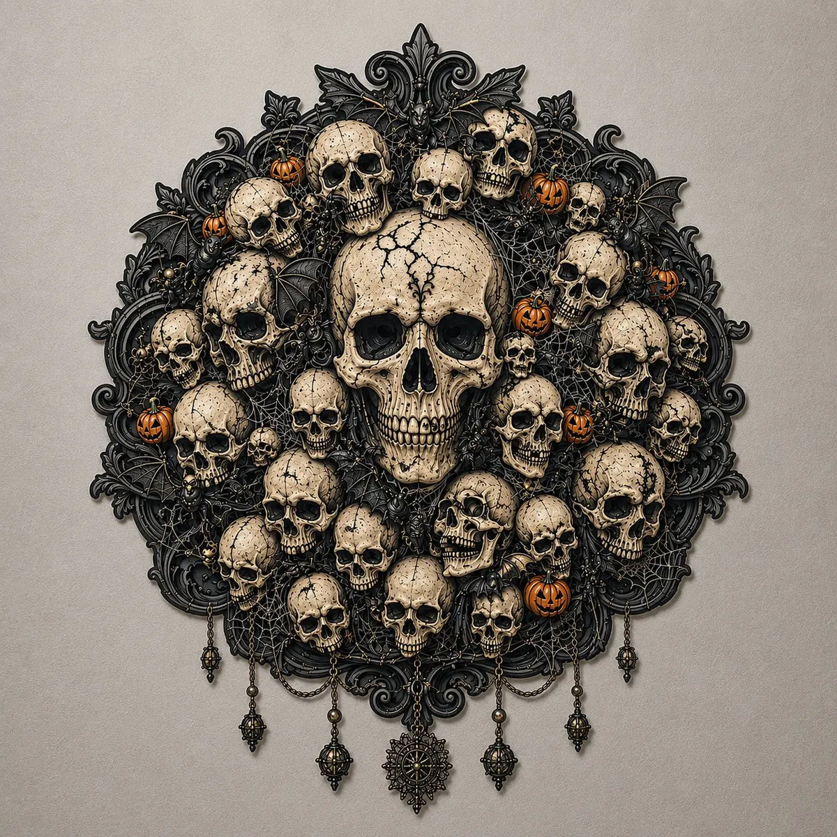 🦇 Gothic Halloween Wall Art Collection | Metal Skull, Ghost & Bat Decor with 3D Visual Effect for Haunted Wall Displays 🎃