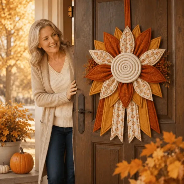 🔥Last Day 50% OFF ✨Quilted Fabric Flower Door Hanger