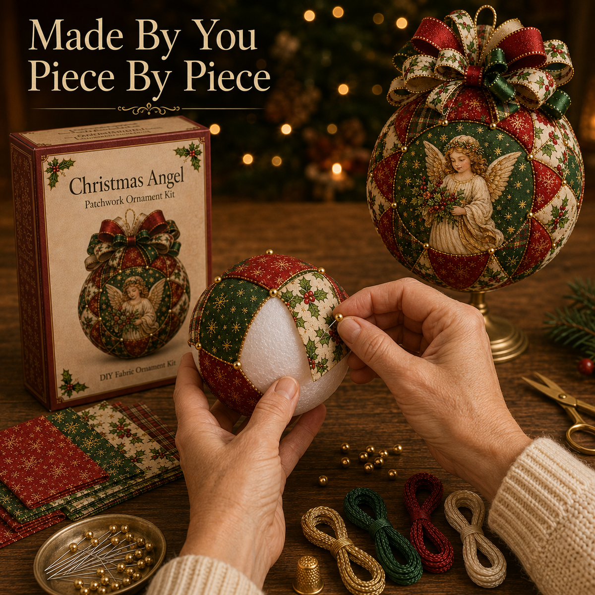 🎄 DIY Christmas Patchwork Ornament Kit