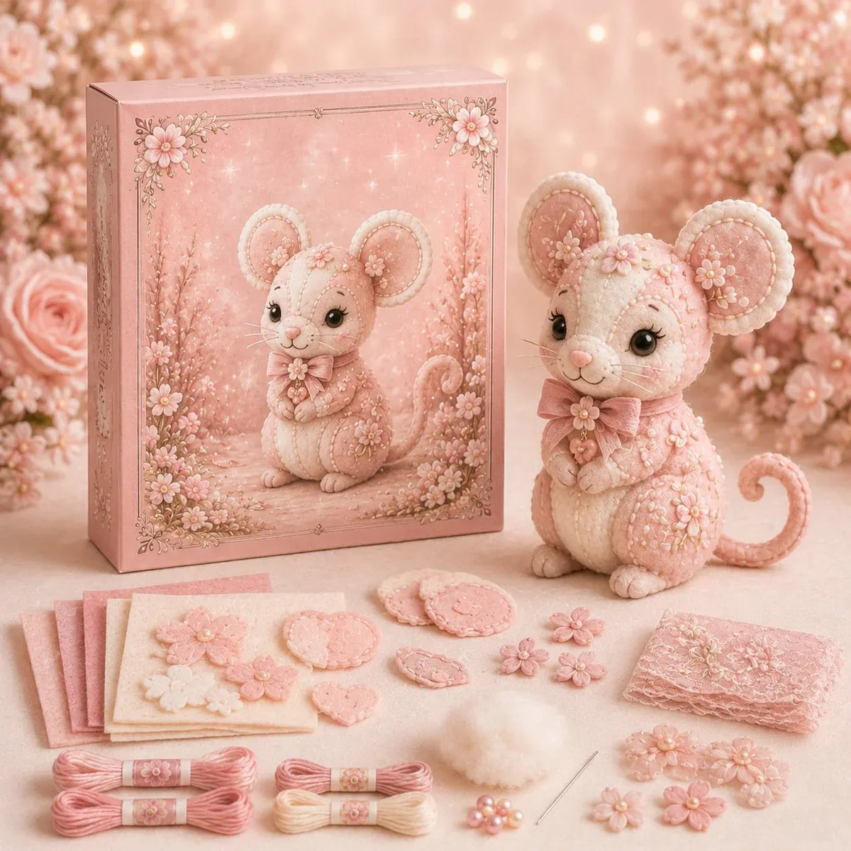 💗Pink Woodland Friends DIY Felt Sewing Kit – Make Your Own Cute Animal