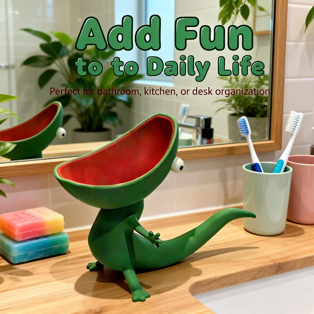 Cute multi-functional lizard stand, monster mouth storage box, soap box