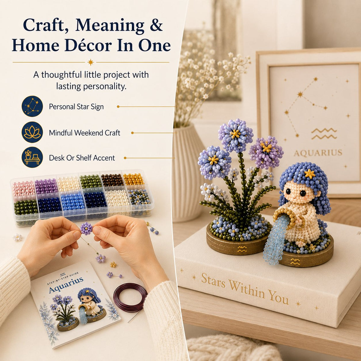 12 Zodiac Signs DIY Beaded Garden Craft Kit