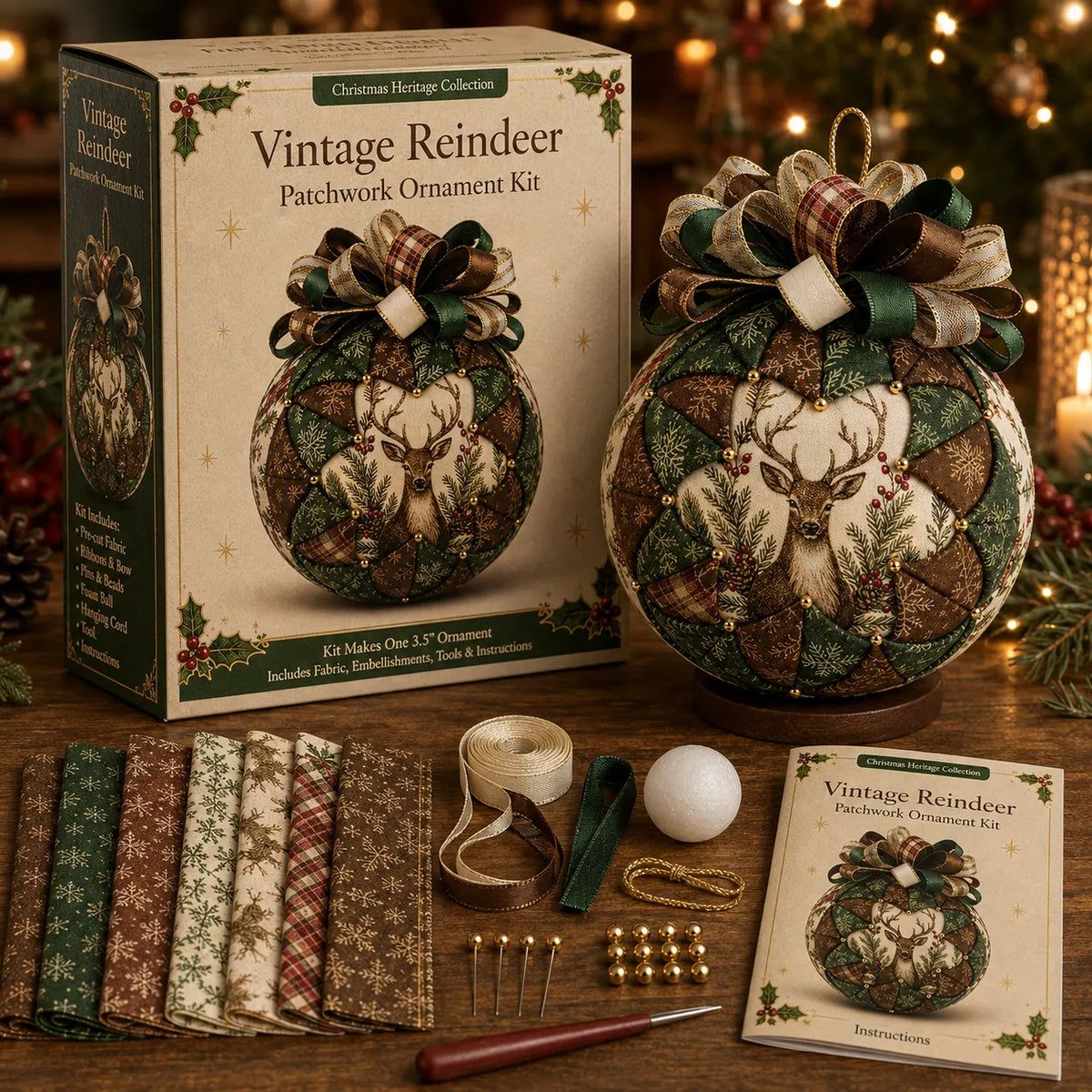 ⏳Only Today BUY 3 GET 1 FREE🔥49% OFF –  DIY Christmas Patchwork Ornament Kit