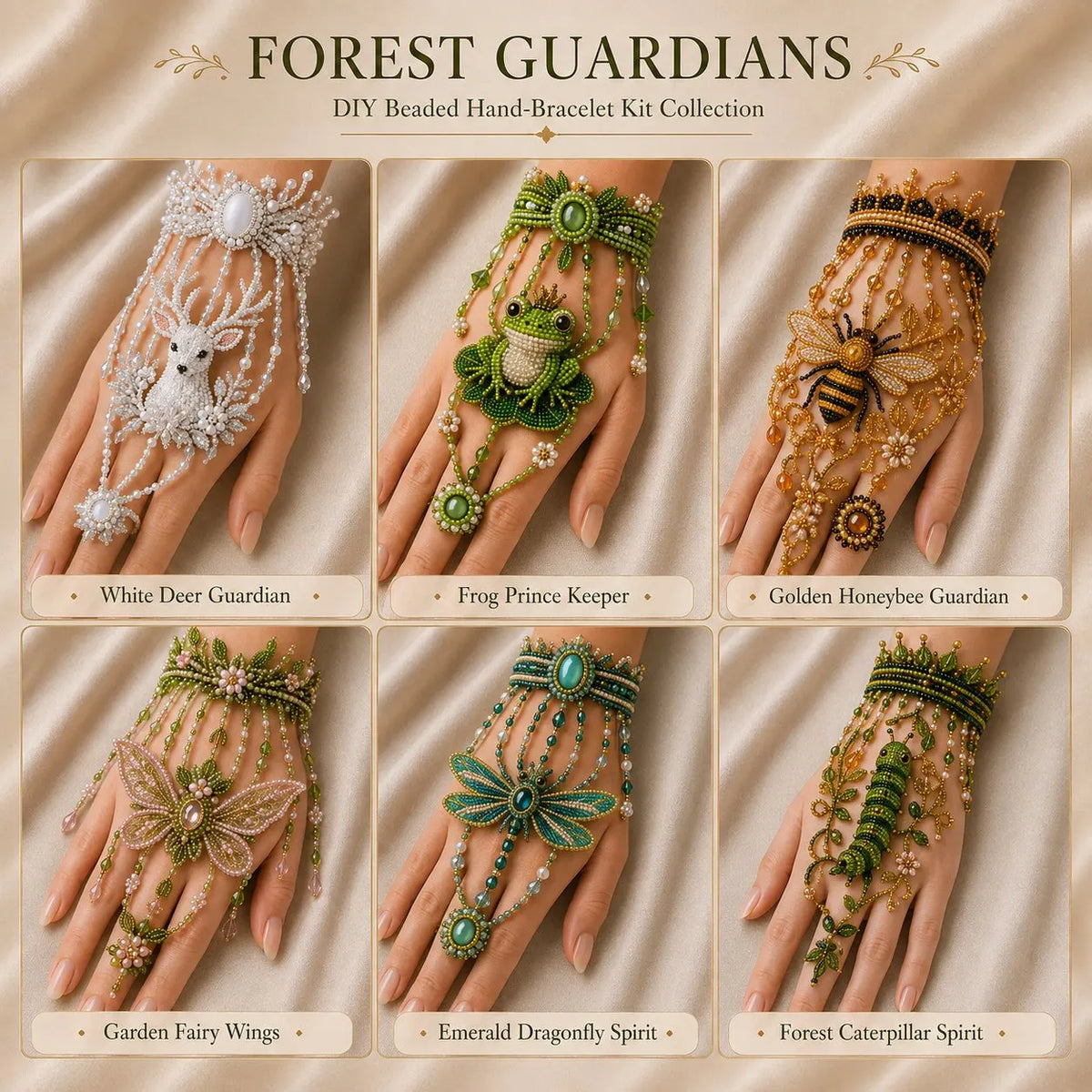 ✨Enchanted Forest DIY Beaded Hand Bracelet Kit,