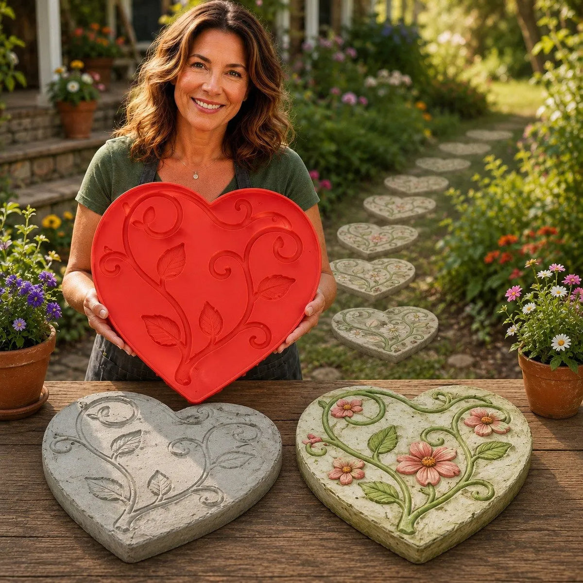 💥 LAST DAY 49% OFF – 🌿 Reusable Decorative Garden Stepping Stone Mold – Make Your Garden Truly One of a Kind (📦 Buy 2, Get Free Shipping)