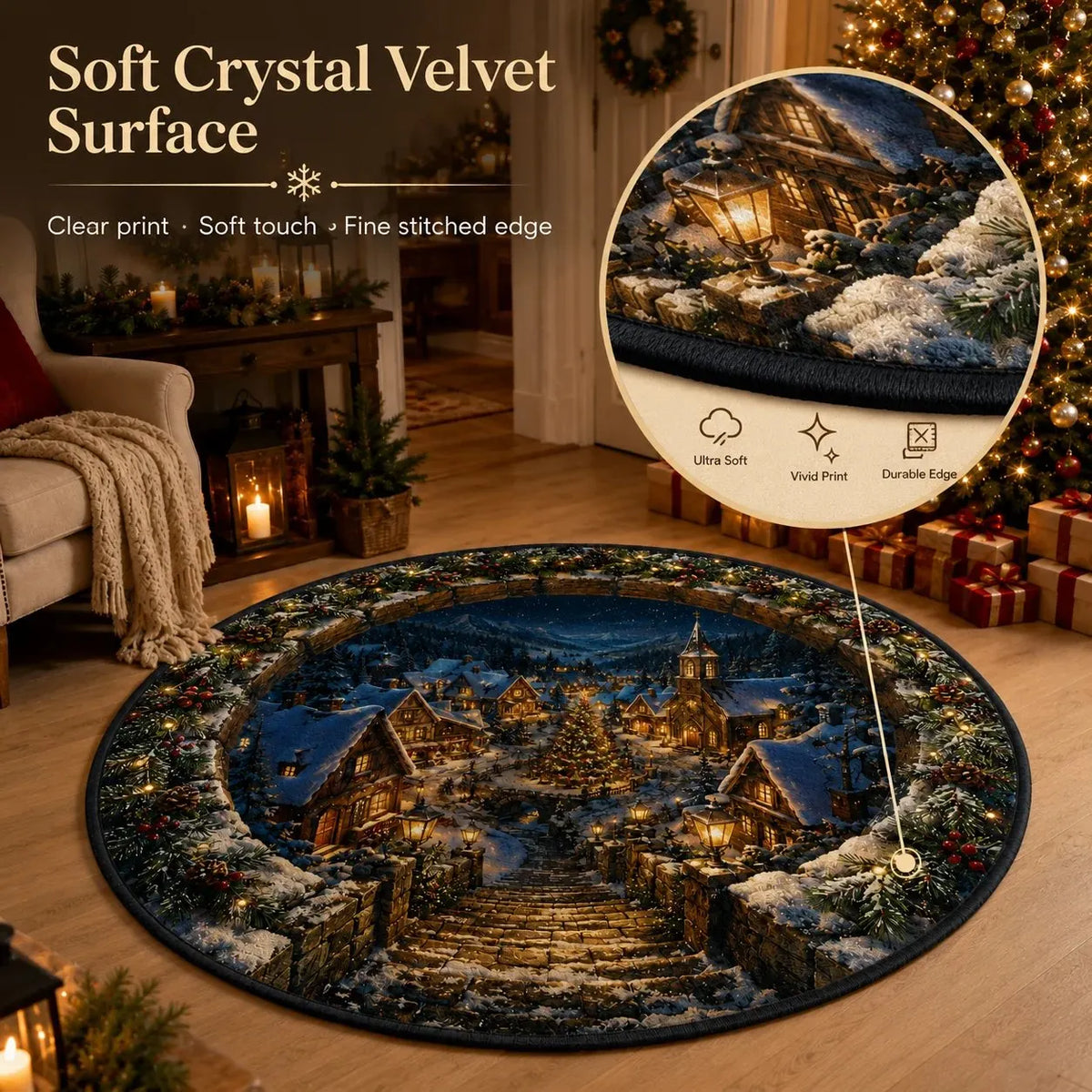 🎄 3D Illusion Christmas Rug – Magical Christmas Portal Floor Decoration