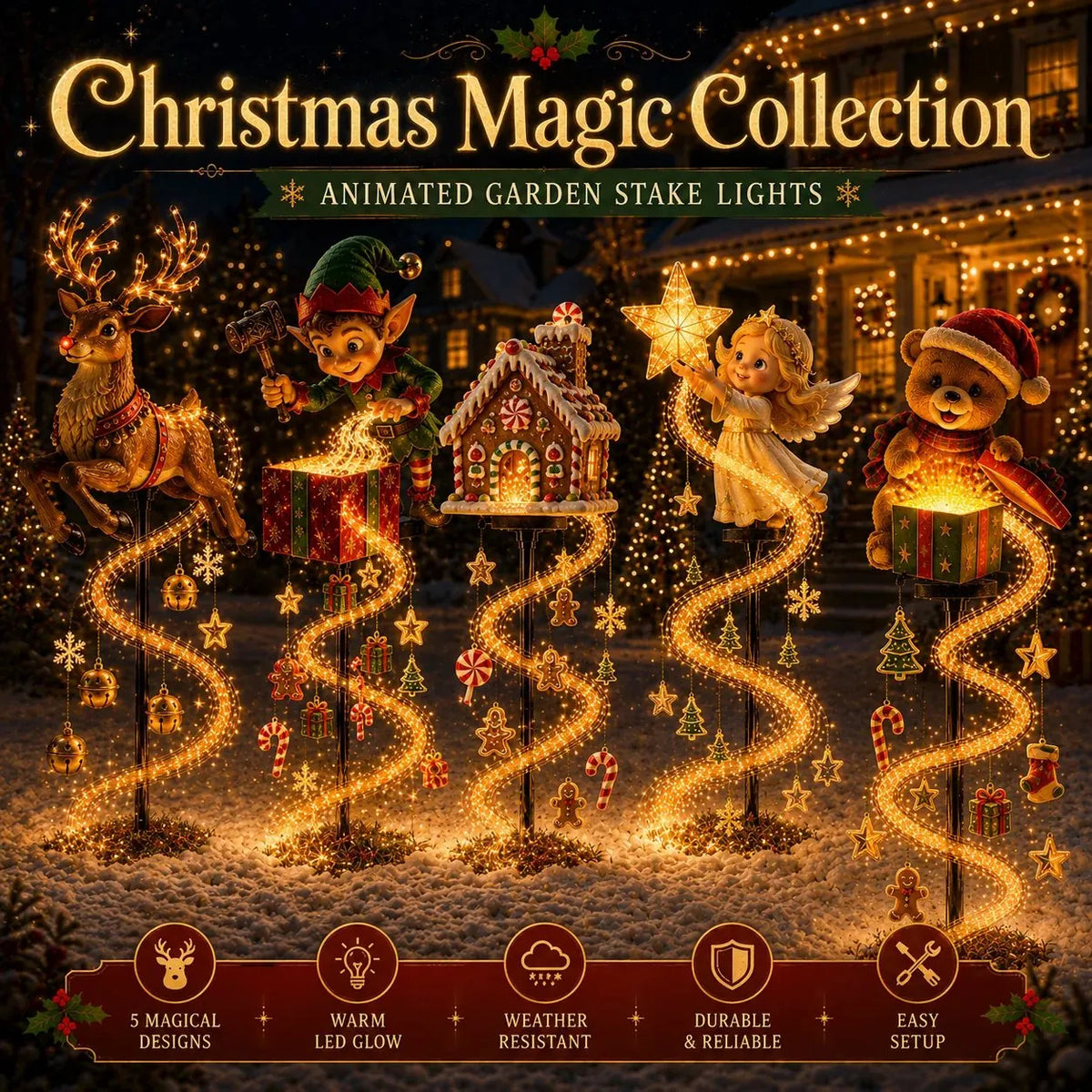 🎅Christmas Early Discount 49% Off🎄✨Christmas Magic Garden Collection - Transform Your Yard Into A Winter Wonderland With Enchanted Flowing Lights