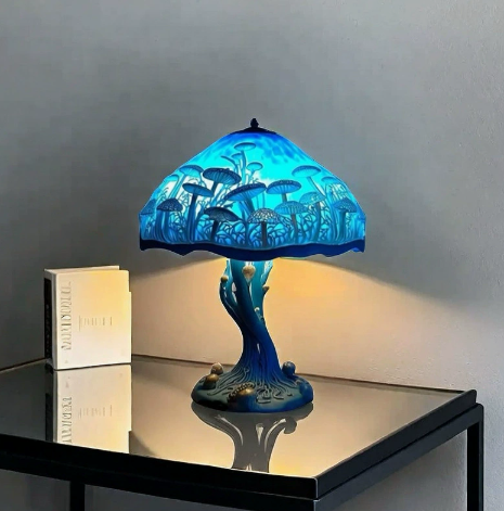 Magic LED Seven‑Color Mushroom Lamp Ornament, Creative Resin Home Decor, USB Powered Luminous Decoration
