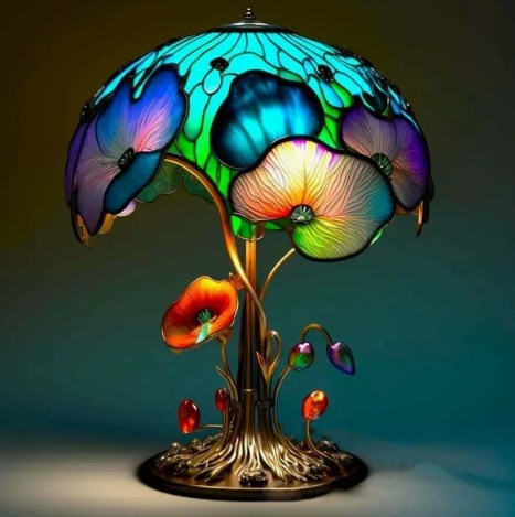 Magic LED Seven‑Color Mushroom Lamp Ornament, Creative Resin Home Decor, USB Powered Luminous Decoration