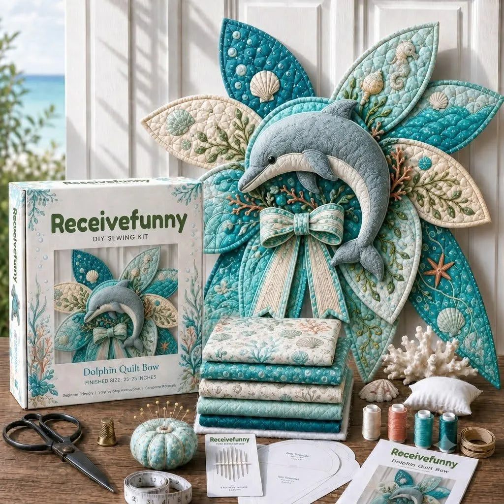 ⏳ Last Day 49% OFF – 🌊 Beginner-Friendly Oversized Ocean Animal Quilted Bow Sewing Kit | Complete Kit with All Tools & Step-by-Step Guide Included 💕