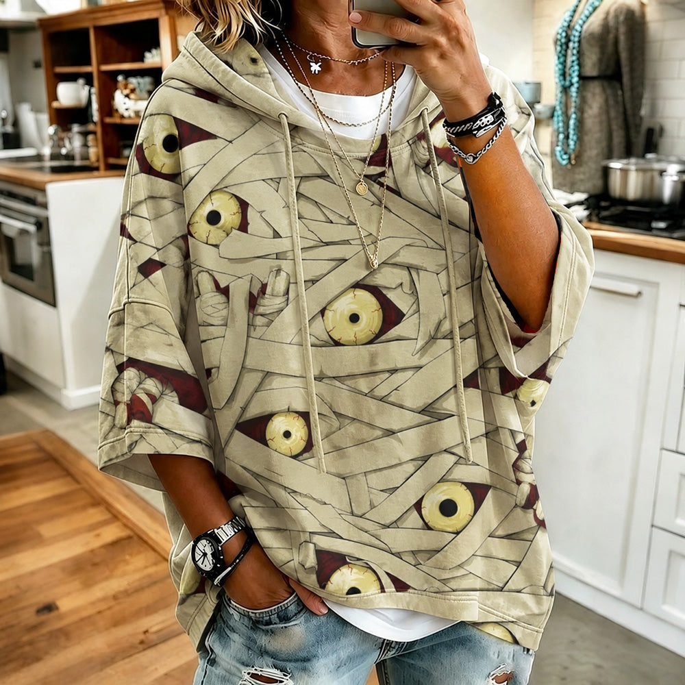 Halloween Monster And Bandage Art Print Casual Hoodie