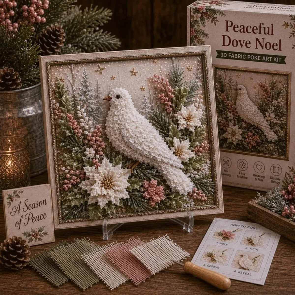 🔥Last Day 60% OFF -3D Christmas Fabric Poke Art Frame Kit