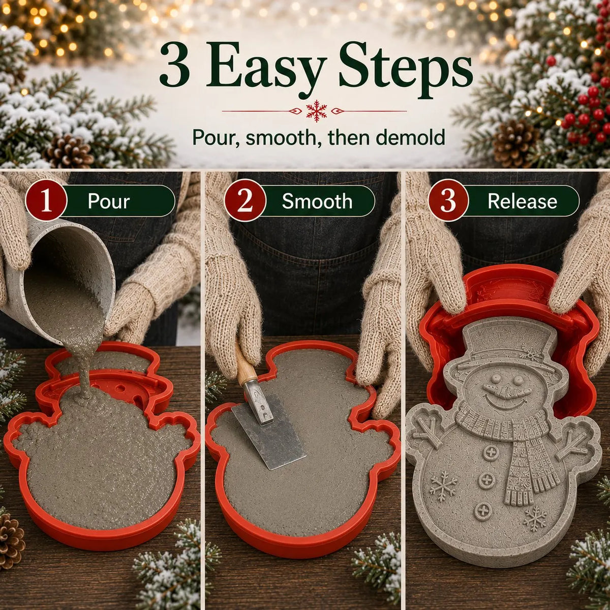 💥 LAST DAY 49% OFF – ☃️ Reusable Snowman Garden Path Maker – Make Your Winter Garden Truly One of a Kind (📦 Buy 2, Get Free Shipping)