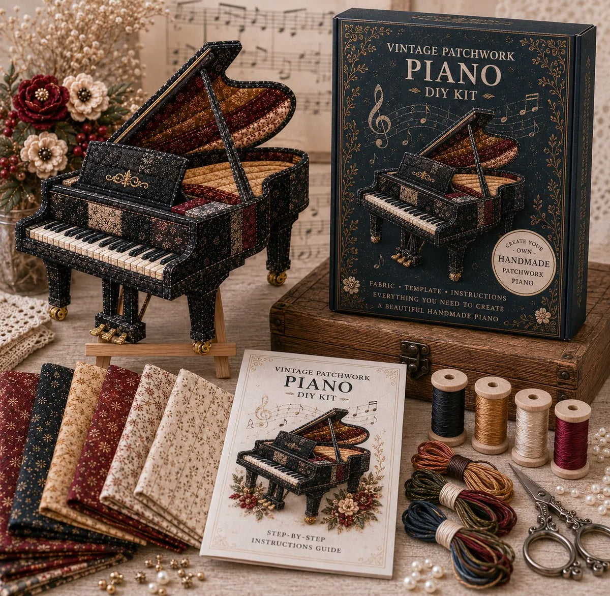 🎶Vintage Patchwork Music Instrument DIY Kit