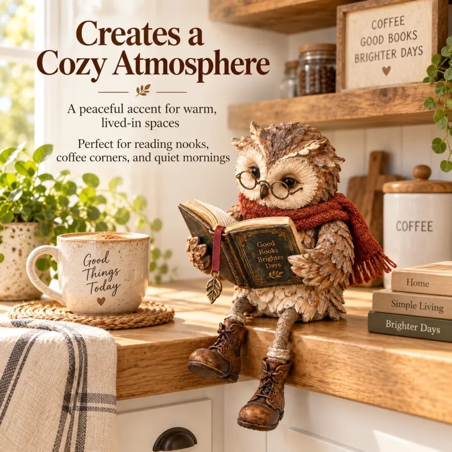 🎄LAST DAY 49% OFF -🦉 Reading Owl Figurine