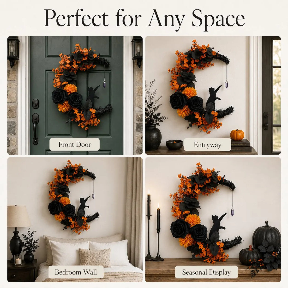 🐈‍⬛🌙Handmade Halloween Cat Wreath(📦Buy 2 Free Shipping)
