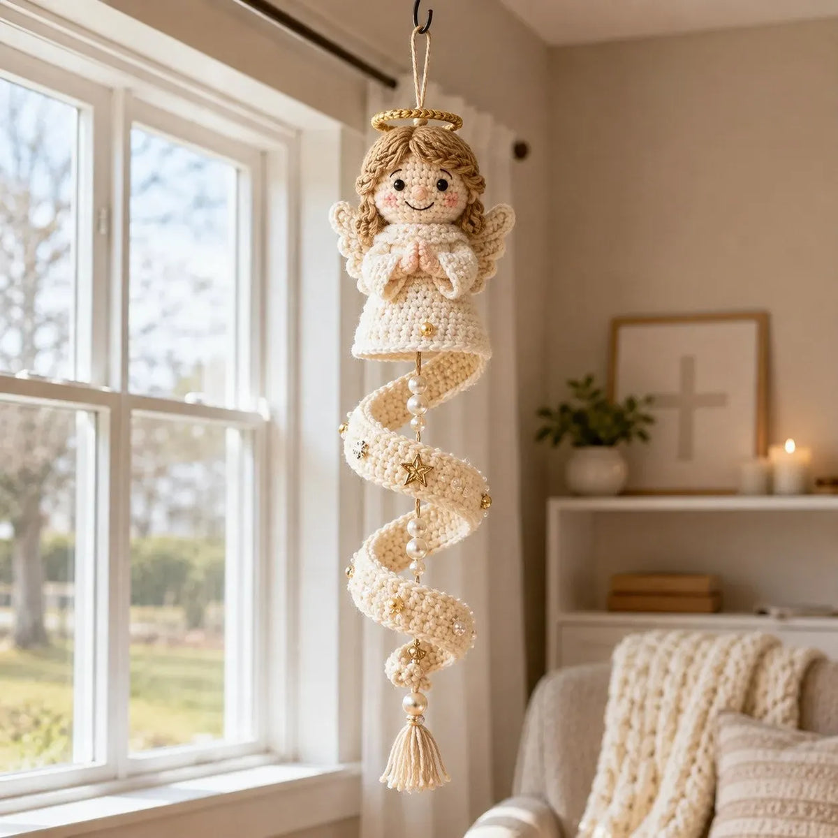 🔥Last Day 49% OFF - 🙏🧵DIY Crochet Blessed Mother Spiral Hanging Ornament Kit
