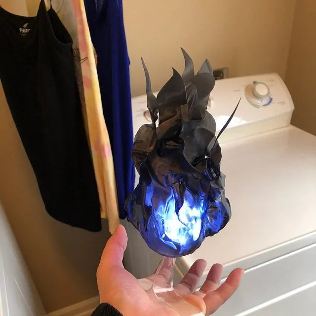 🔥 Floating Magic Fireball LED Light Prop, 4 Colors Fake Flame Illusion Halloween Cosplay Photo Decor