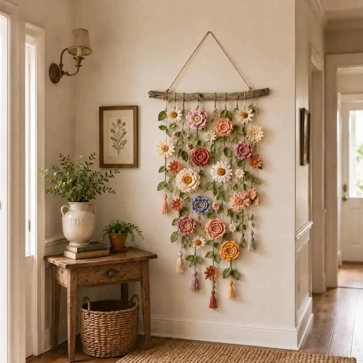 🌸Boho Crochet Flower Wall Hanging Decor