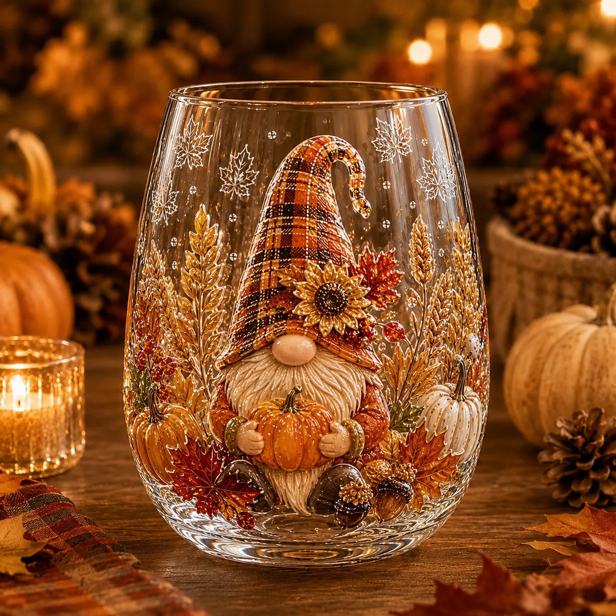 🍂Autumn Harvest 3D Glass Cup Gift Set – 6 Festive Designs