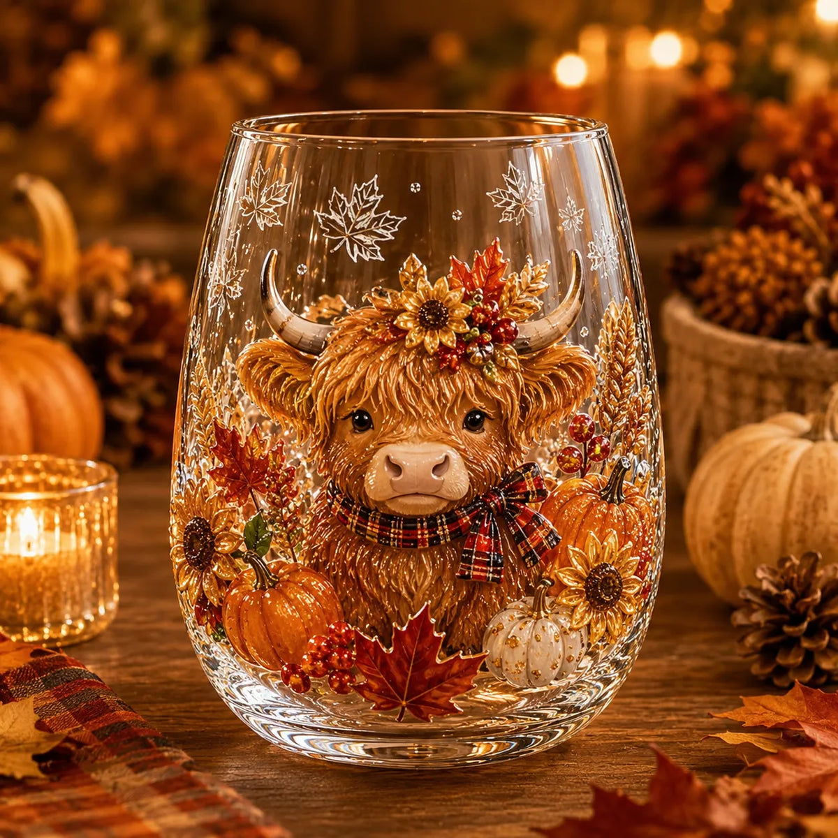 🍂Autumn Harvest 3D Glass Cup Gift Set – 6 Festive Designs