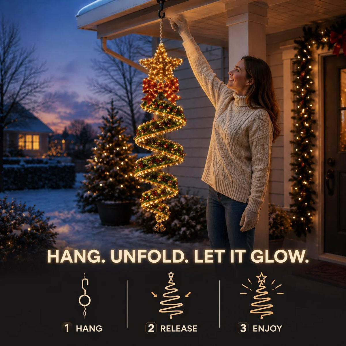 🎄Christmas Magic Spiral Hanging LED Light Collection
