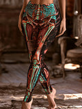 Women's Halloween Skeleton And Tech Art Slimming Leggings