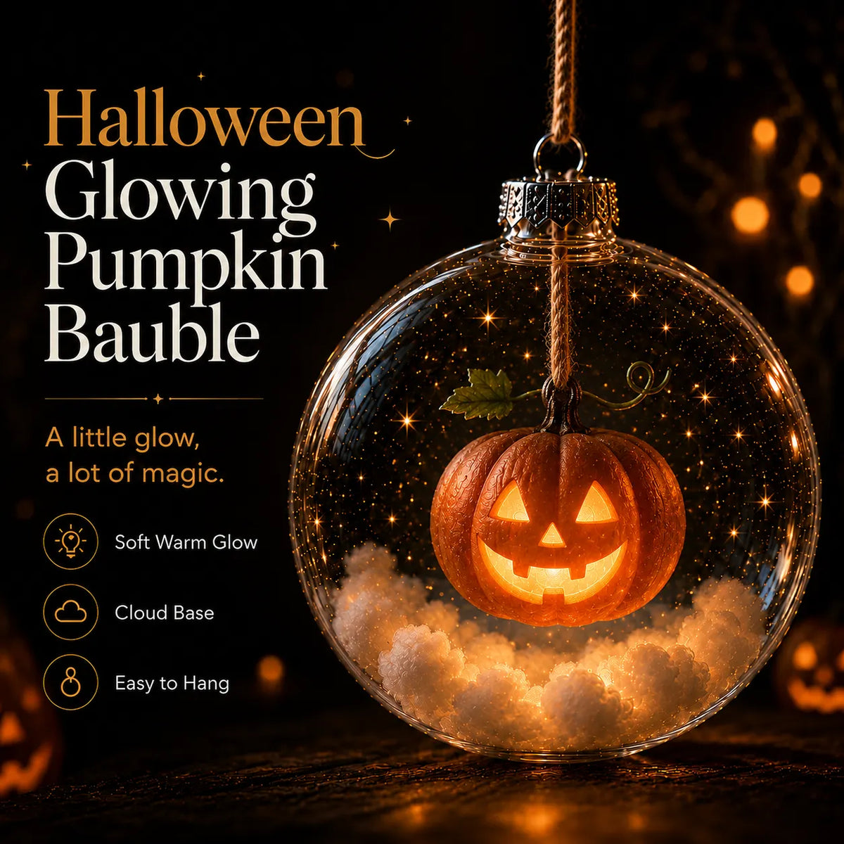 🎃 Limited Halloween Collection-Glowing Halloween Ornament Collection – Cat, Witch, Pumpkin & Ghost Baubles