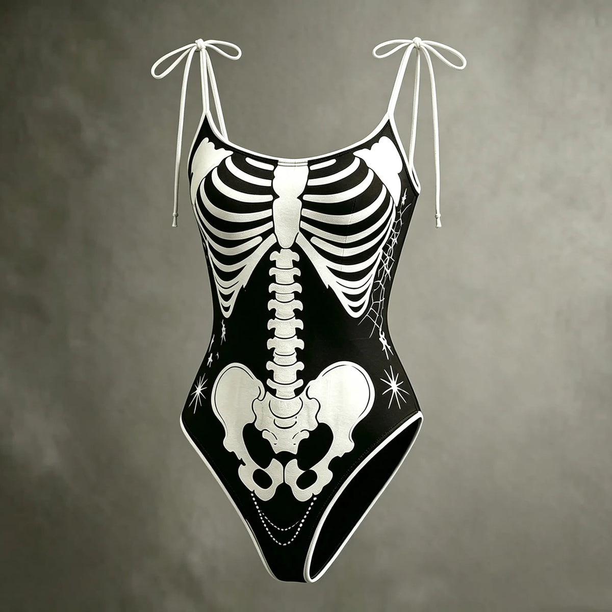 Women's Retro Halloween Skeleton Rose Print Hoodie Three-piece Set