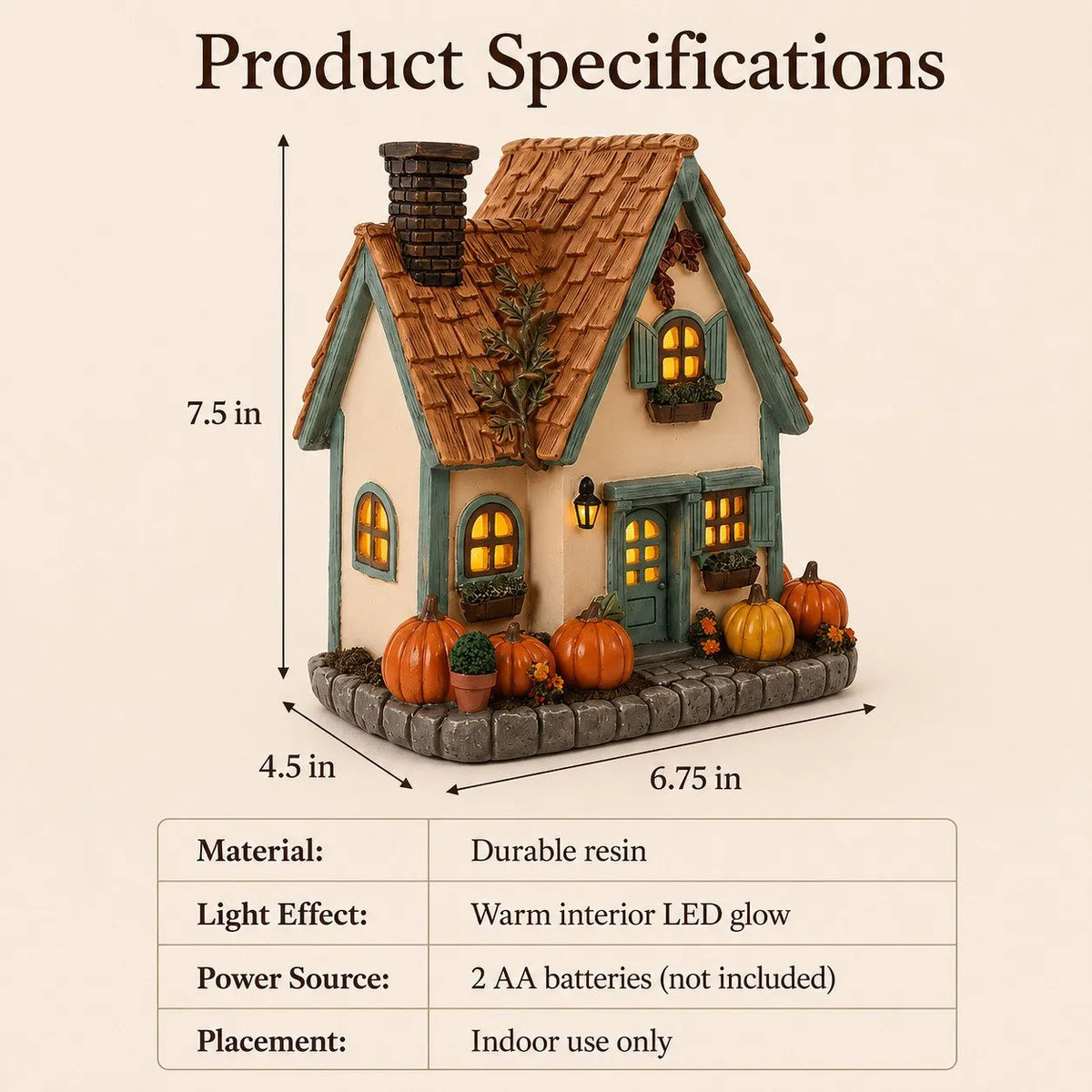 🎃🏡Vintage Light-Up Pumpkins Cottage