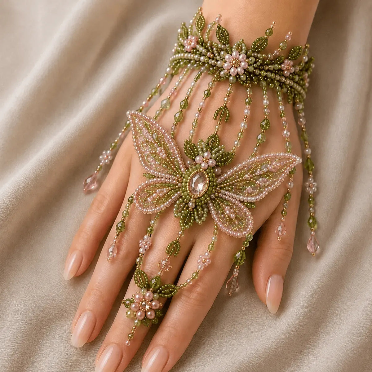 ✨Enchanted Forest DIY Beaded Hand Bracelet Kit,