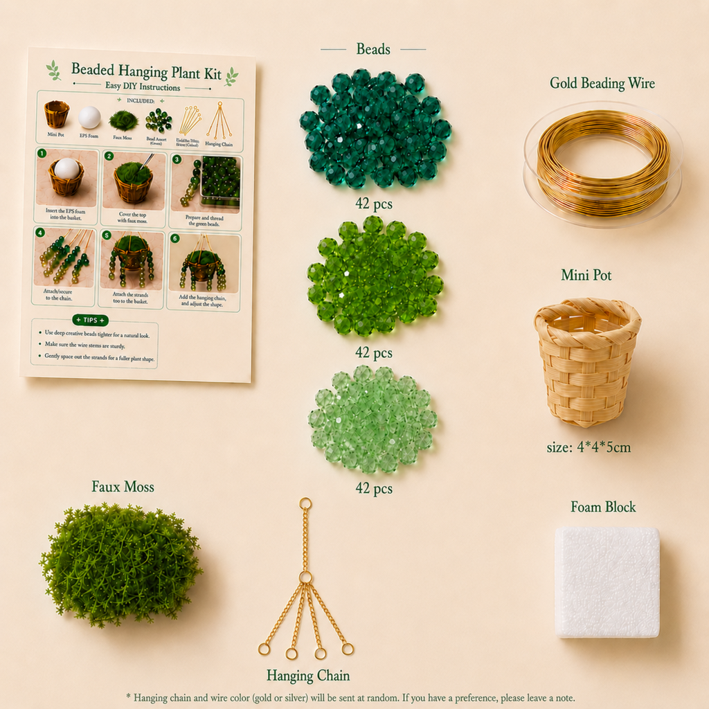Mini Beaded Plant Car Charm