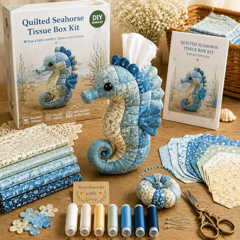 🧵 DIY Ocean Animal Tissue Box Sewing Kit – Fun Animal & Ocean Friends! 🌟